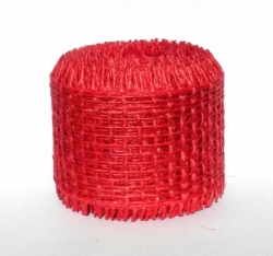 Jutový dekorační pásek červený