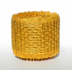 Jutový dekorační pásek žlutý