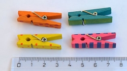 Kolíčky barevné 35mm, strakaté