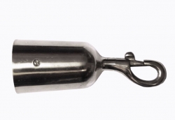 Koncovka na lano s karabinou chrom 28mm lesklá