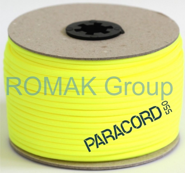 PARACORD 550 - padáková šňůra svítivá žlutá