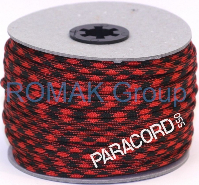 PARACORD 550 - padáková šňůra černo-červená