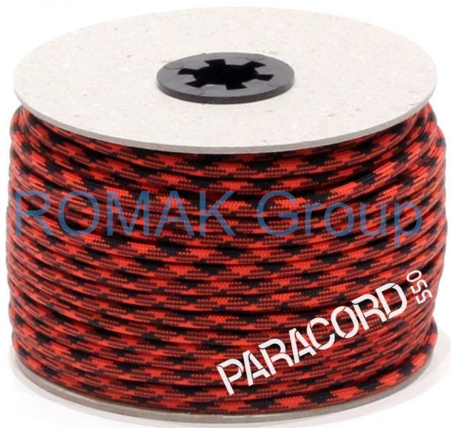 PARACORD 550 - padáková šňůra černo-oranžová