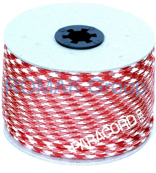 PARACORD 550 - padáková šňůra červeno-bílá