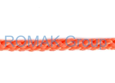 Pletená šňůra bez duše PPV 4mm, Barva oranžová